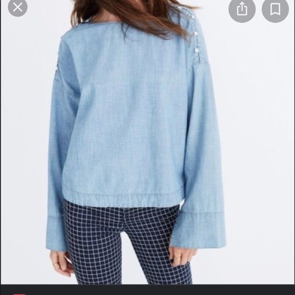 Madewell convertible cold shoulder top size small